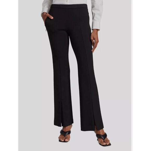 Theory Womens 2 XS Demitria Vent Double Knit Black Pants Simple Modern Office - Picture 1 of 13